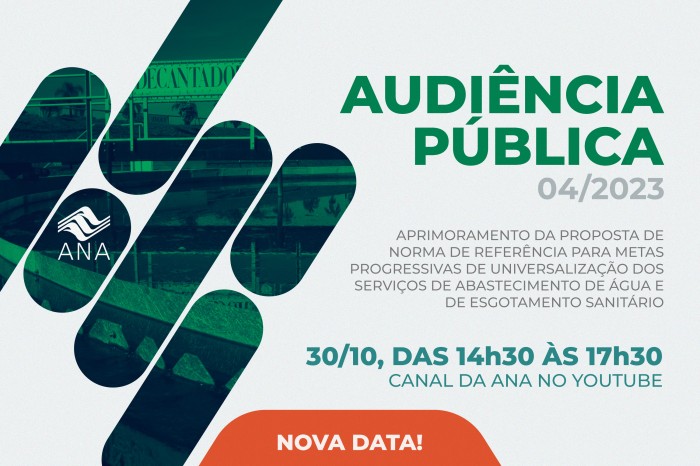 Audiência pública sobre metas de universalização dos serviços de abastecimento de água e esgotamento sanitário é remarcada para 30 de outubro