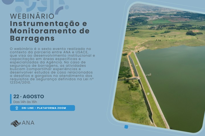 Webinário sobre instrumentação e monitoramento de barragens recebe inscrições até 20 de agosto