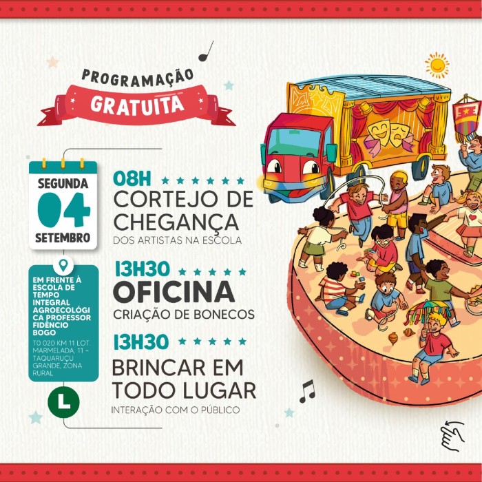 Grupo Teatro a Bordo faz apresentação especial para os alunos da ETI Fidêncio Bogo